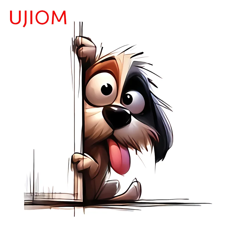 UJIOM Funny Cartoon Animals Peeking Sticker Cute Personality Laptop Decal Occlusion Scratch Delicate Wallpapers for Kids