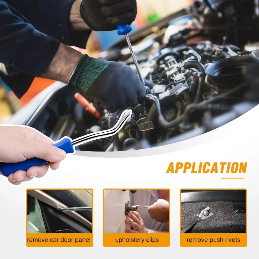 150 Pcs Universal Auto Bumper Fastener Rivet Clips with Removal Tool, 2 Sizes for Car Fender and Door Trim Replacement