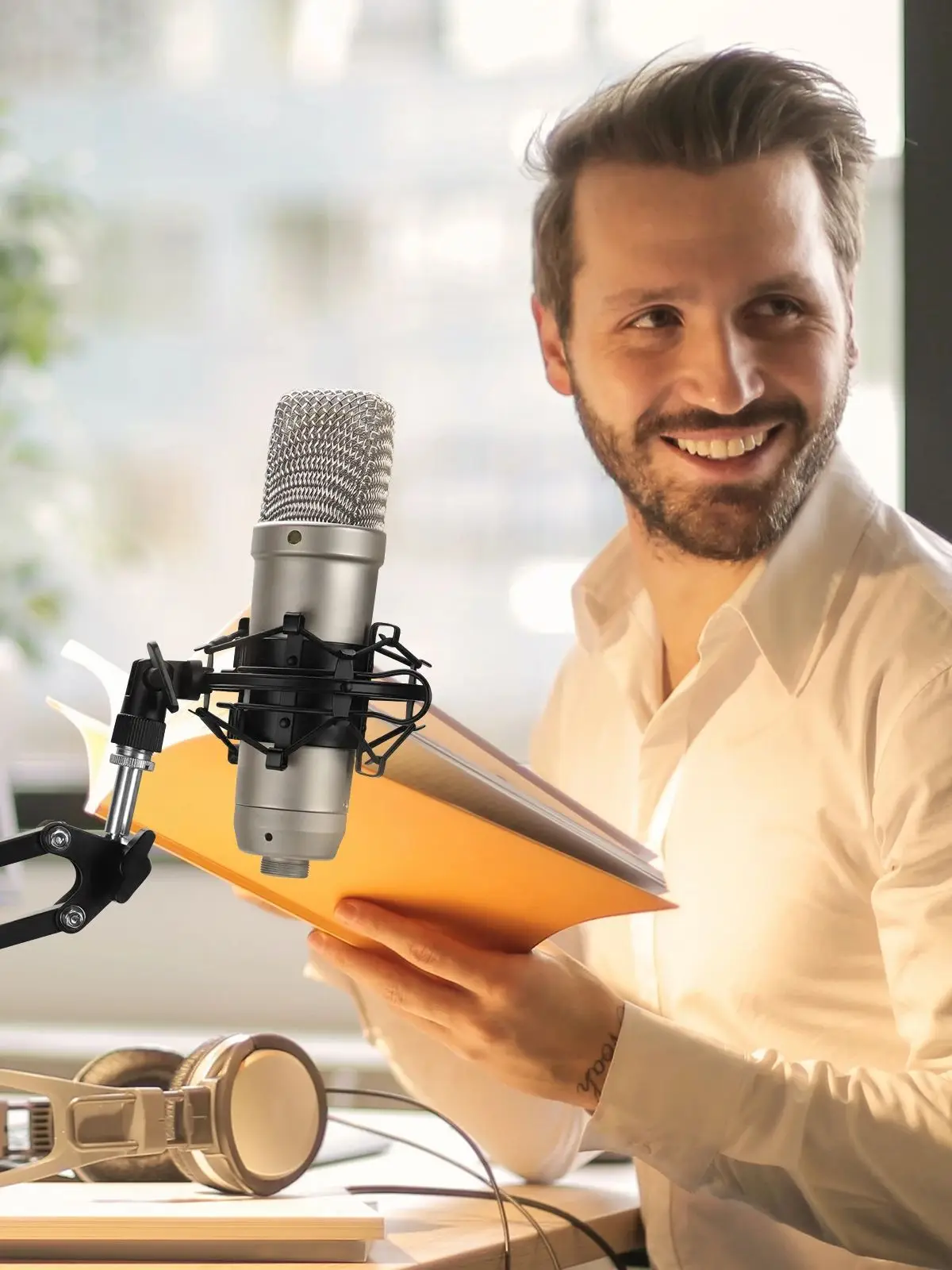 Uchwyt antywibracyjny Geekria do mikrofonów Audio Technica AT2020 AT2035 MXL V67G Rode NT1 NT1-A, klips antywibracyjny do mikrofonów podcastowych — zdjęcie produktu 7