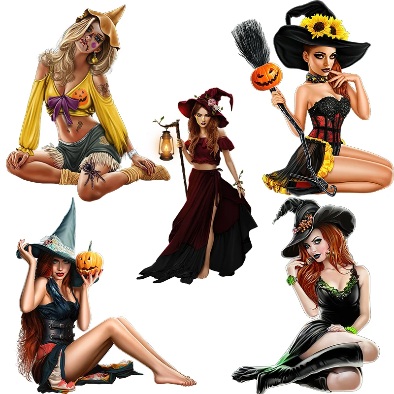 Three Ratels CP14 Sexy witch Halloween cartoon sticker holiday decoration decal