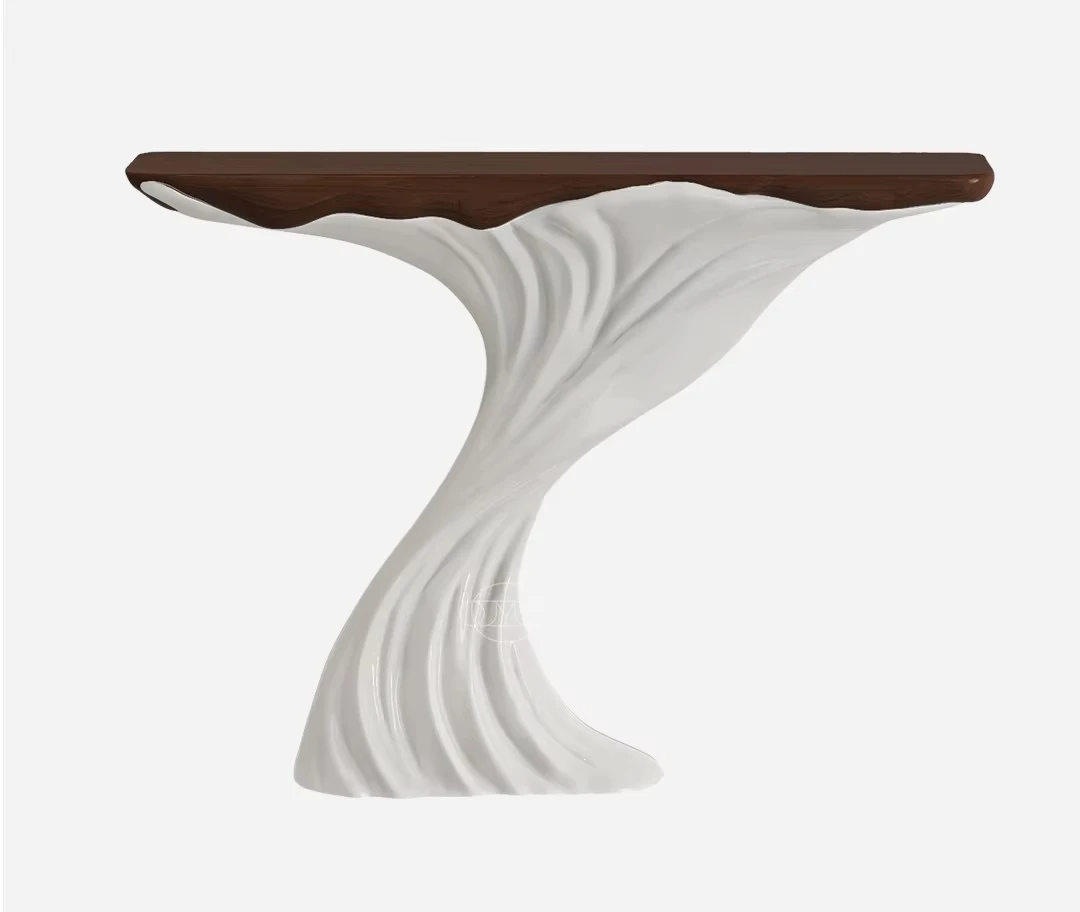 Modern and elegant luxury entrance channel console desktop wall-mounted art design, suitable for family hotels