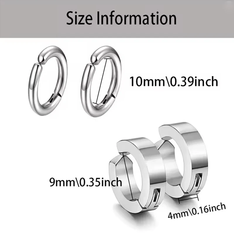 1 pairs Popular Ear Clip Earrings for Men/Women Stainless Steel Painless Punk Black Non-Piercing Fake Cartilage Earring Jewelry