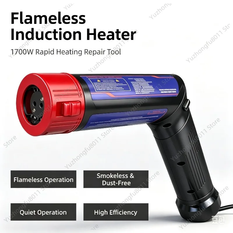 1700W Mini Flameless Induction Heater 110V/220V, Car Bolt Removal Repair Tool with 4 Coils