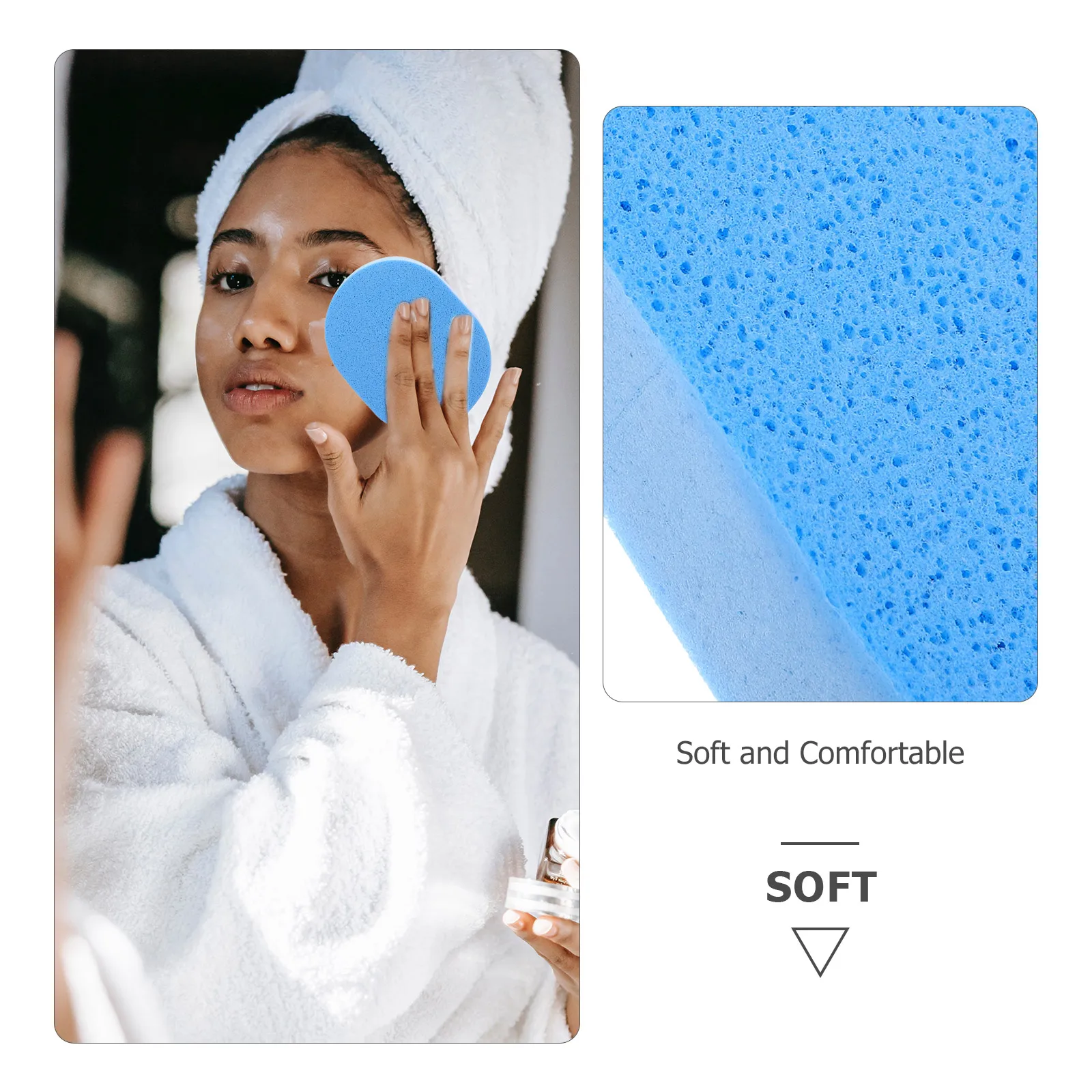 6 szt. Gąbek do peelingu twarzy, miękkie płatki złuszczające do oczyszczania twarzy, wielokrotnego użytku, do efektywnego usuwania makijażu, do codziennego użytku.