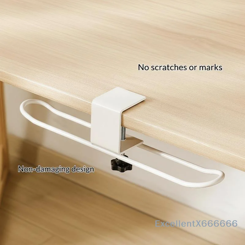 New Adjustable Desk Hook Rounded Corner Carbon Steel Backpack Holder Easy Install No-Drill