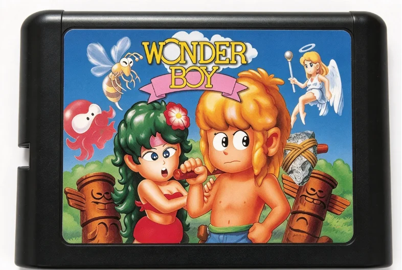Wonder Boy 1986 arcade classic MD 16Bit Game Card Random Case
