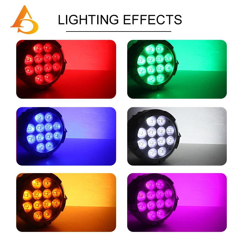 Outdoor Battery Light 12X18W RGBWA UV 6in1 LED Flat Par Wireless DMX512 Lights For Outdoors Home Party Disco Wedding Show