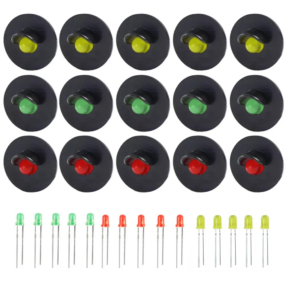 10 Sets LED Target Faces Railway Signal Light, 1 Aspect Signal Lamps For Model Railroad Block Layout Diorama Scenery Accessories