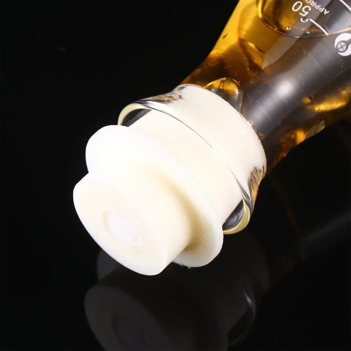 1 unidad de frasco de vidrio con tapón cónico de boca ancha, sin burbujas, liso y redondeado, para experimentos de laboratorio de química, frascos Erlenmeyer