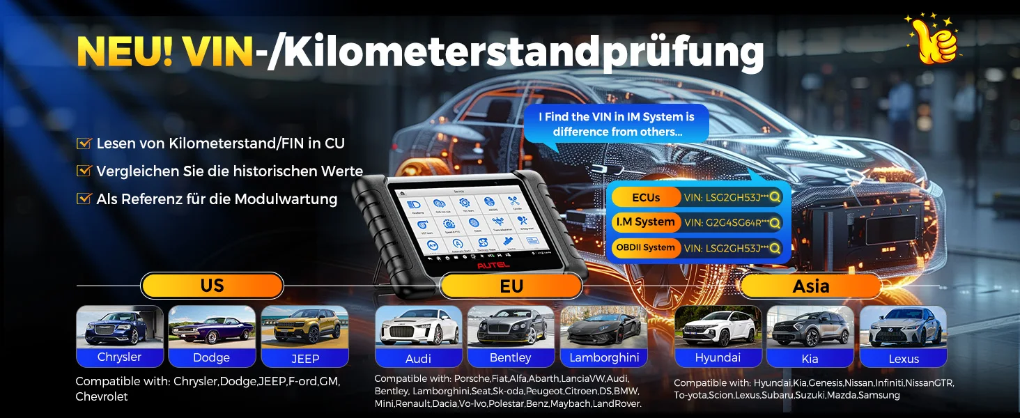 Autel MaxiCOM MK808BT PRO Kabelloses OBD2-Diagnosegerät, Kfz-Scanner, Diagnose aller Systeme, 3000+ Tests, PK MK900BT MK808S – Detail 6