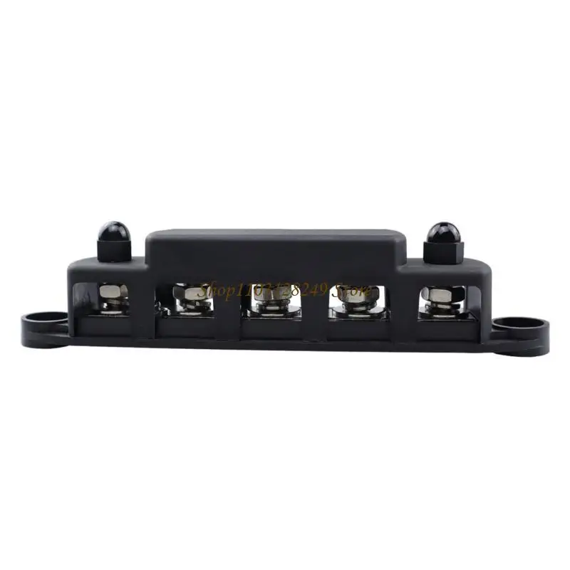 Power Distribution Terminal Block with Cover with 5 Post (1/4