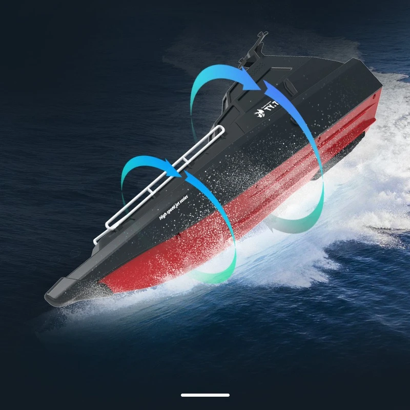 Barco a reacción con Control remoto de alta velocidad RC de 2,4 GHz, Mini barco a reacción, función de alarma de batería baja, juguete para regalo para niños y adultos al aire libre