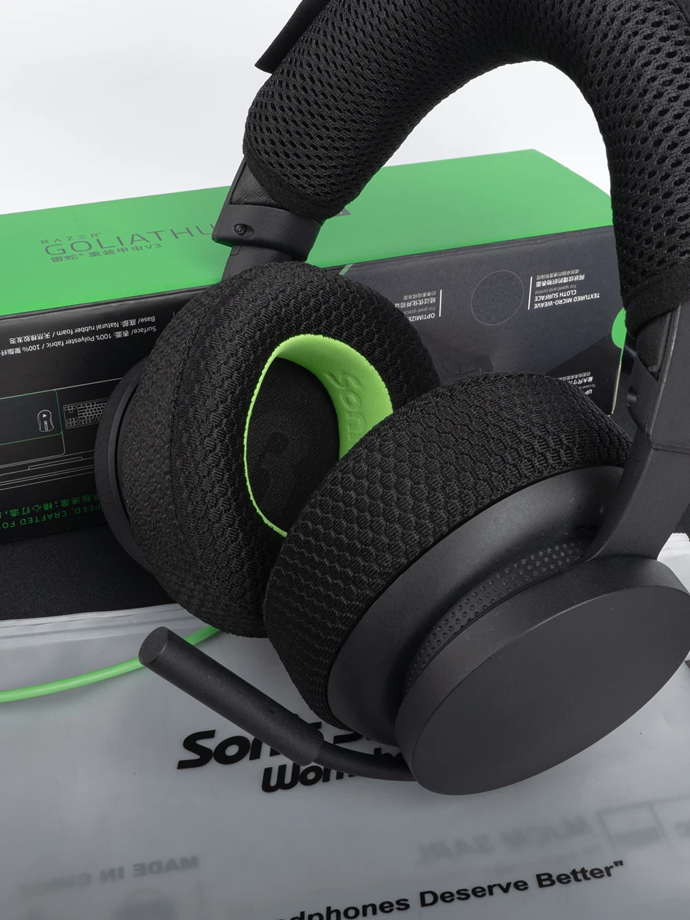 Wymienne nauszniki do słuchawek Microsoft Xbox Series X/S One PC, siatkowe nakładki z pianki memory foam, gąbka proteinowa — zdjęcie produktu 7