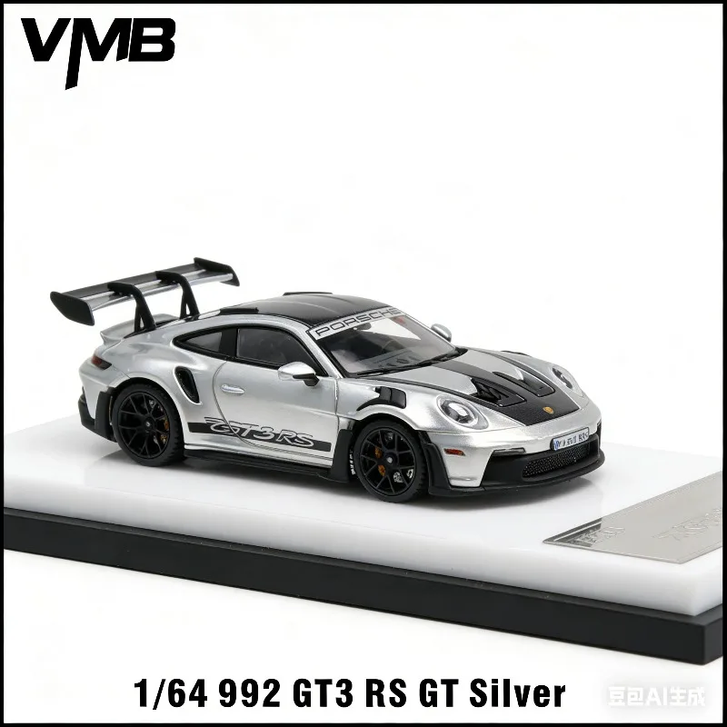 

VMB 1:64 911 992 GT3 RS GT Silver Cast Resin Car Model, Boys' Holiday Gift Toy, Adult Collection Decoration Item.