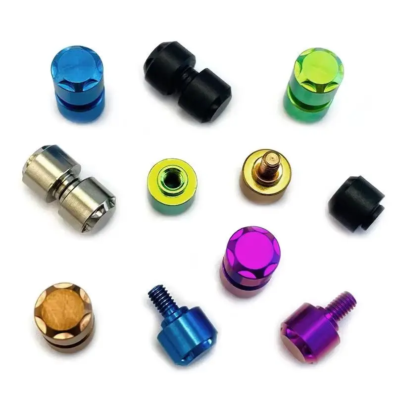 5 Colors Fits for 4MM Hole Size Folding Knife Titanium Alloy Thumb Pushed Button Screws Disc Stud Rivet Replace Accessories