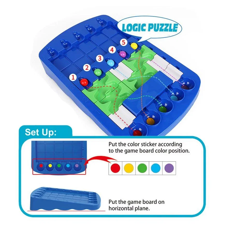 Kids 60 Levels Maze Ball Track Puzzle Logical Thinking Brain Game Educational Birthday Toy