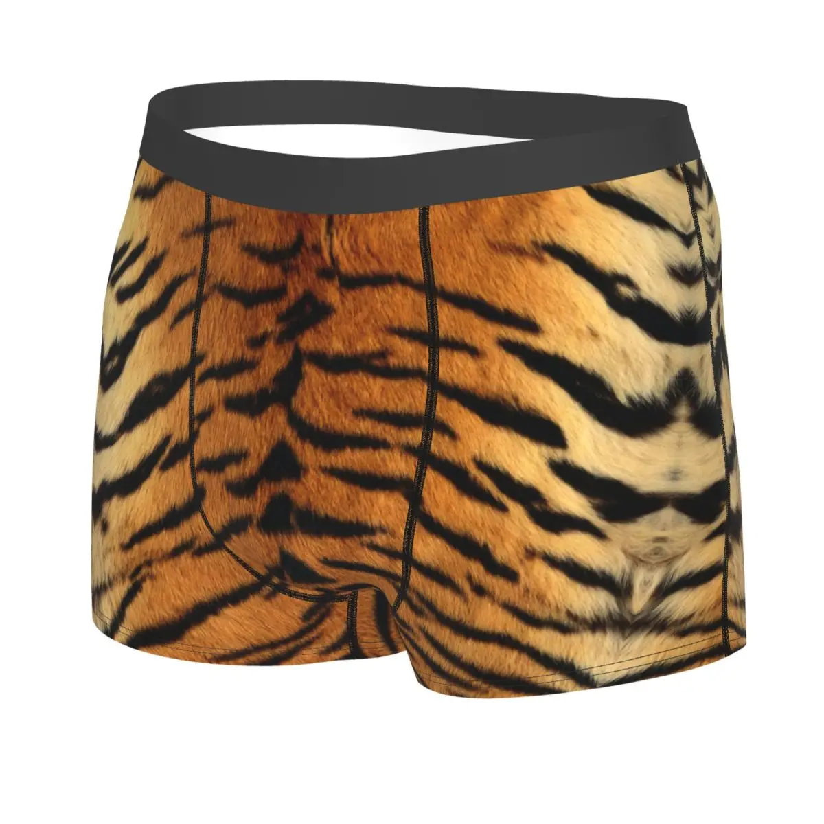 Custom Siberian Tiger Texture Pattern Underwear Men Breathable Wild Animal Boxer Briefs Shorts Panties Soft Underpants For Male