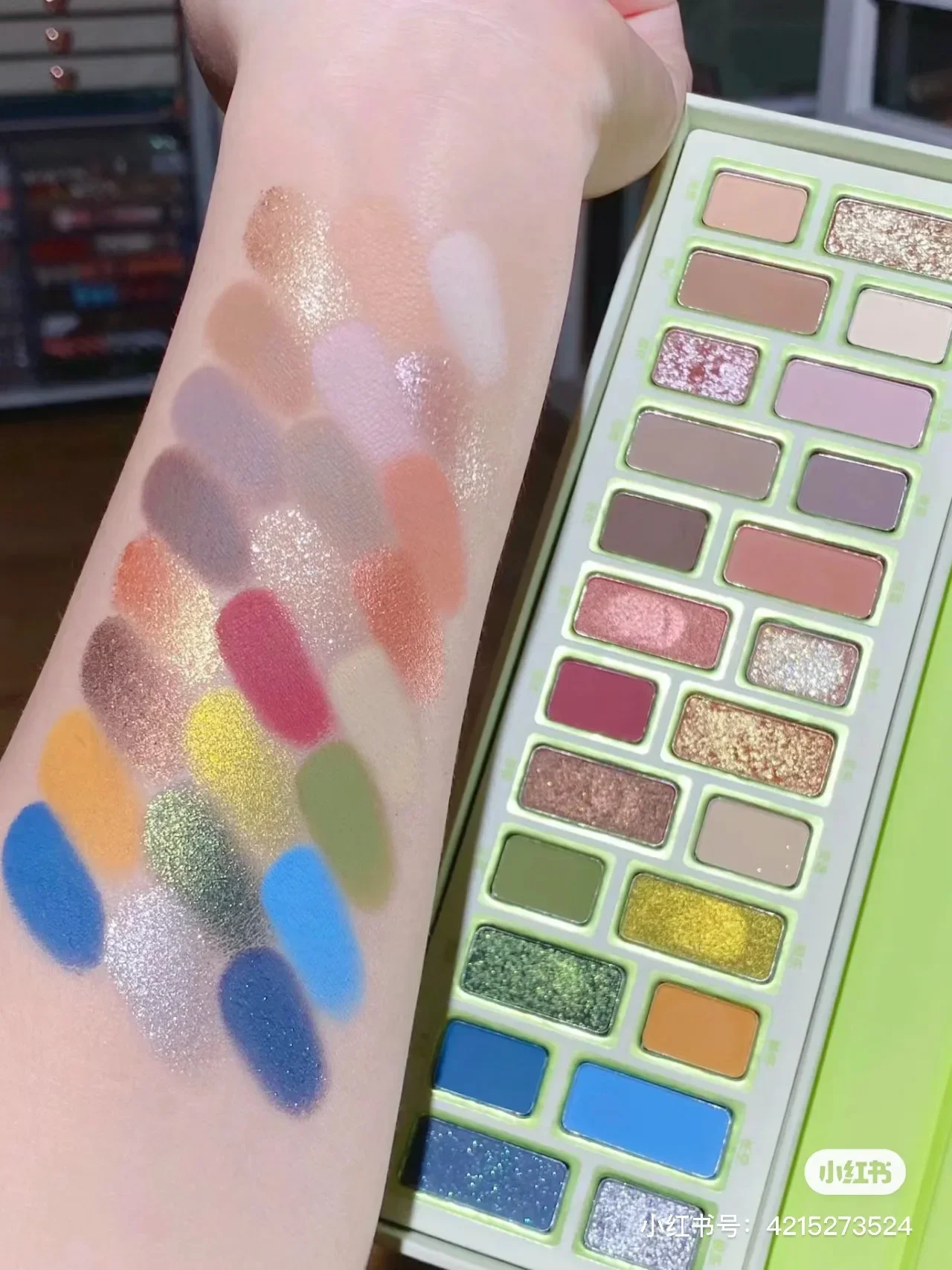 พาเลทท์อายแชโดว์ QianYan 16 สี 24 สี โทนชมพู น้ำตาล คาวบอยบลู หลากสี แมทท์ แต่งตา