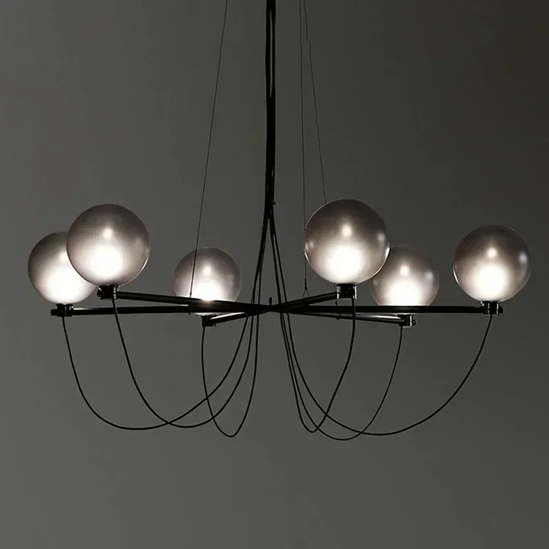 

GHEUVNJ Modern black branch Led Chandelier for Living Room Bedroom Nordic Luxury Glass Ball Ceiling Hanging Lamp Indoor Decor L