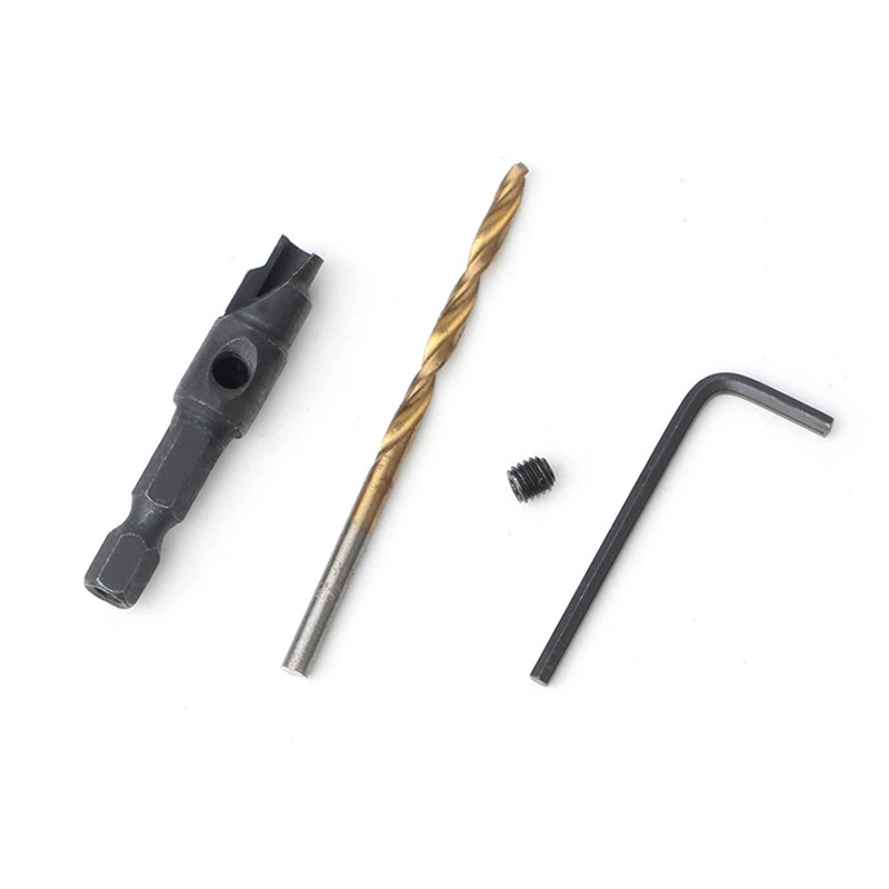 1pcs Countersink Drill Woodworking Drill Bit Set Drilling Pilot Holes For Screw Sizes With a Wrench Wood Drilling #5#6#8 #10 #12