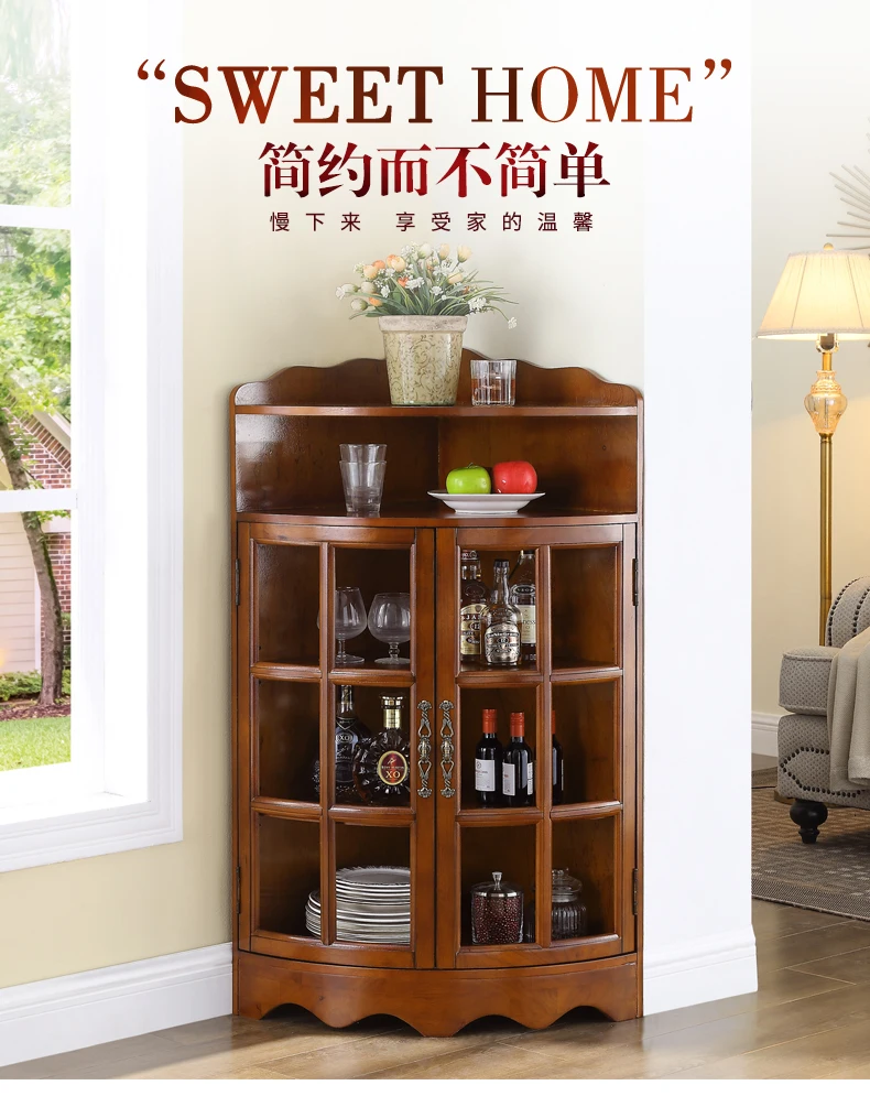 Solid wood corner cabinet Living room corner corner locker