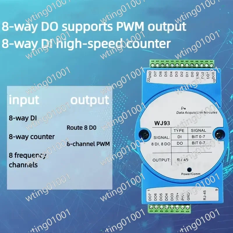 for Flow Pulse 8 DI High Speed Counter Frequency to PWM Output Modbus TCP Module WJ93