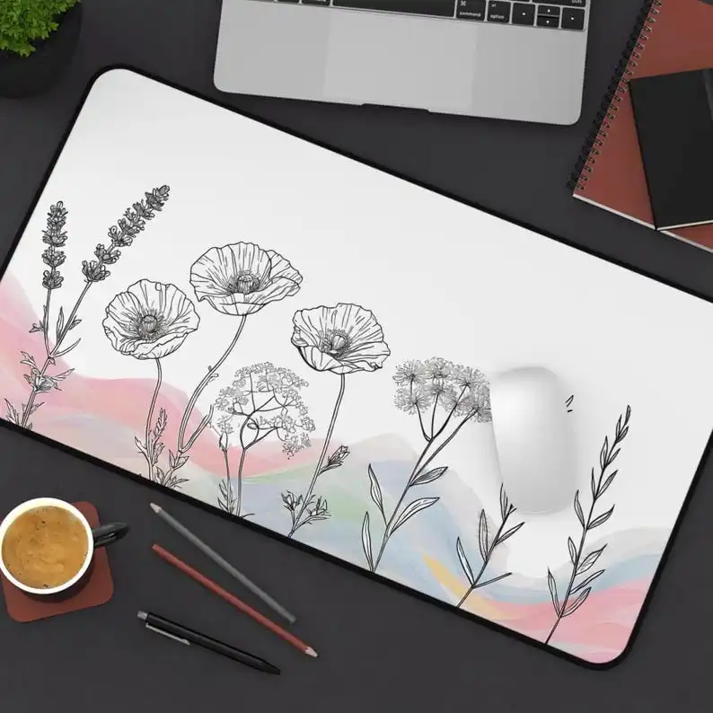

Flower Pattern Mouse Pad, Non-slip and Waterproof Mouse Pad, Office Gaming Desk Decoration Mat, Perfect Gift for Friends.