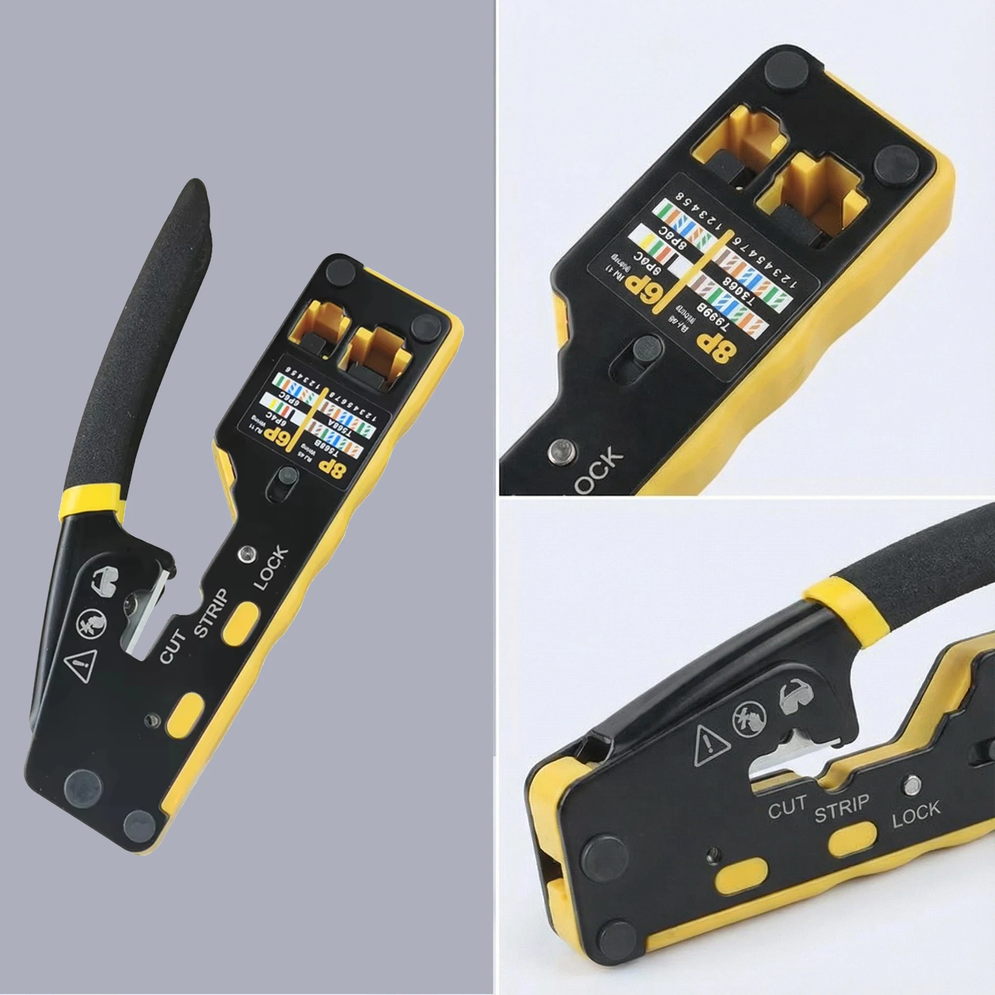 

Комбинированный инструмент EZ-Type для обжима, резки и зачистки сетевых кабелей LAN CAT8/7/6A/6/5E (STP/UTP) и модульных телефонных кабелей RJ11/12 (AM-6088)