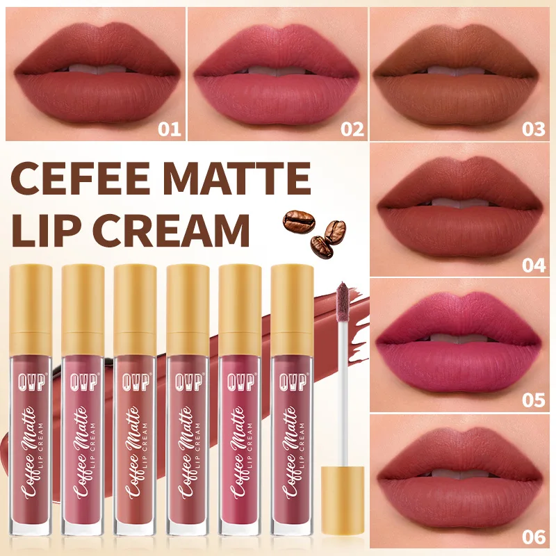 Coffee Matte Lip Gloss, Enhances Color, Long-lasting and Water-resistant, Does Not Stick To The Cup
