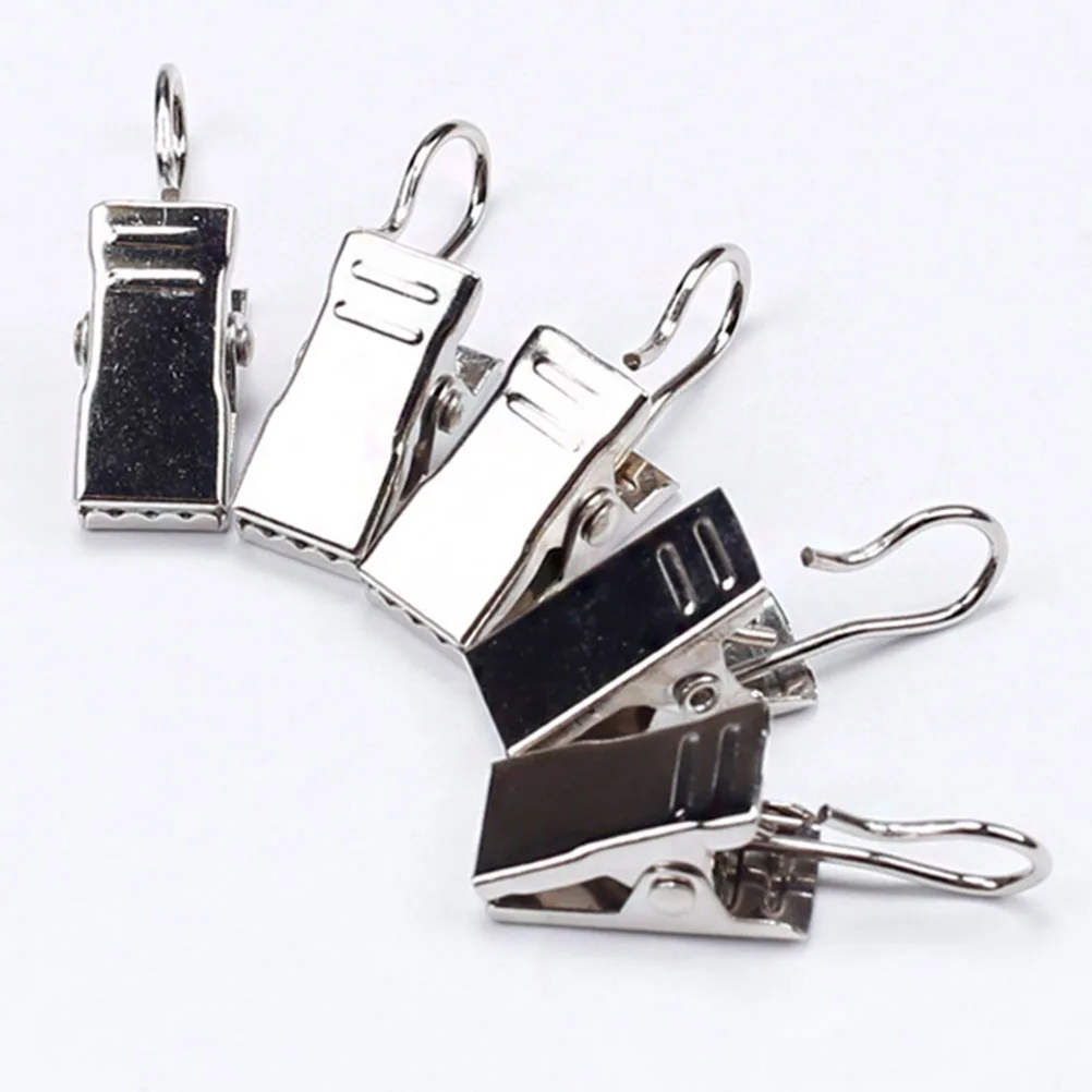 

120pcs Curtain Clips Heavy Duty Metal For Shower Curtains Led Lights Hanging Drapes Bags Home Bathroom Use Silver