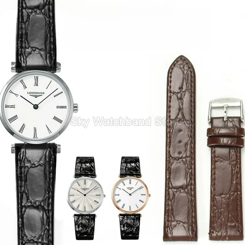 For Longine La Grande Classique Elegant Presence Lyre L2 L4  Leather Watchband Supple Breathable Refined‑textured Flat Interface