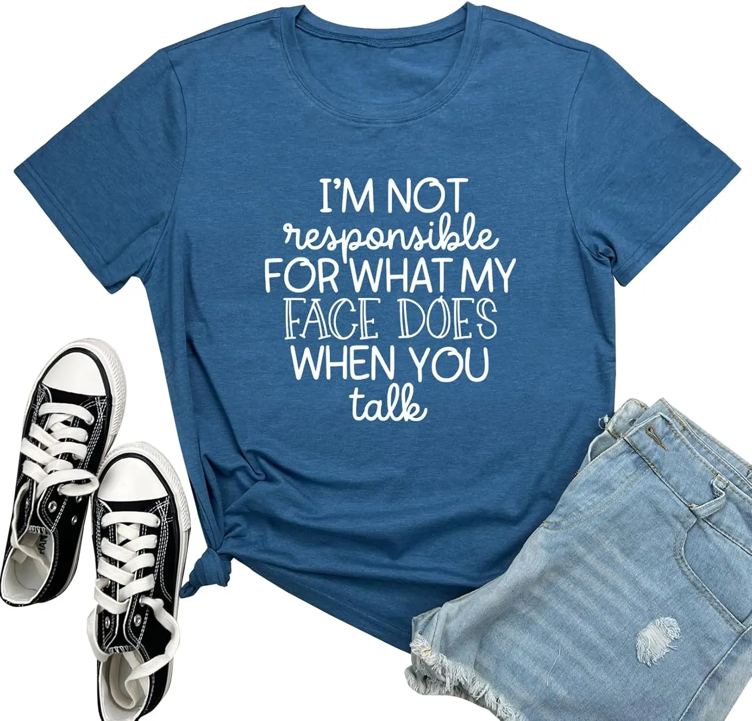 

LOOKFACE Women I AM NOT Tee Cute Graphic Soft T Shirts Men Women Clothes Oversized Cotton Tees