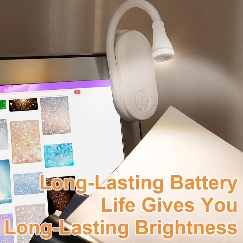 Clip On Reading Night Light LED Small Student Reading Lamp 3 Color Temperatures Book Light Color Changeable With 360-Degree