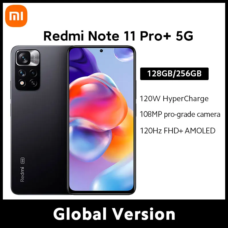 New Xiaomi Redmi Note 11 Pro+ 5G Smartphone 6GB RAM 128GB ROM Global Version MTK Dimensity 920 6.67