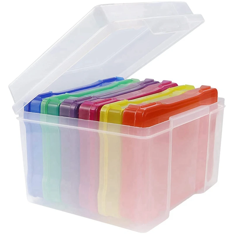 1 Piece Picture Storage Containers Multicolor Plastic Photo Craft Keeper Case 5X7 Inch