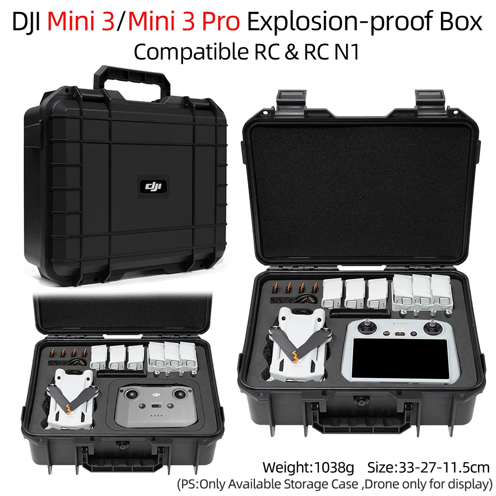 Voor DJI Mini 3 Case Explosieveilige Case Mini 3 Pro Tas Draagbare Waterdichte Doos Harde Shell Grote Capaciteit Accessoires Case - afbeelding 1