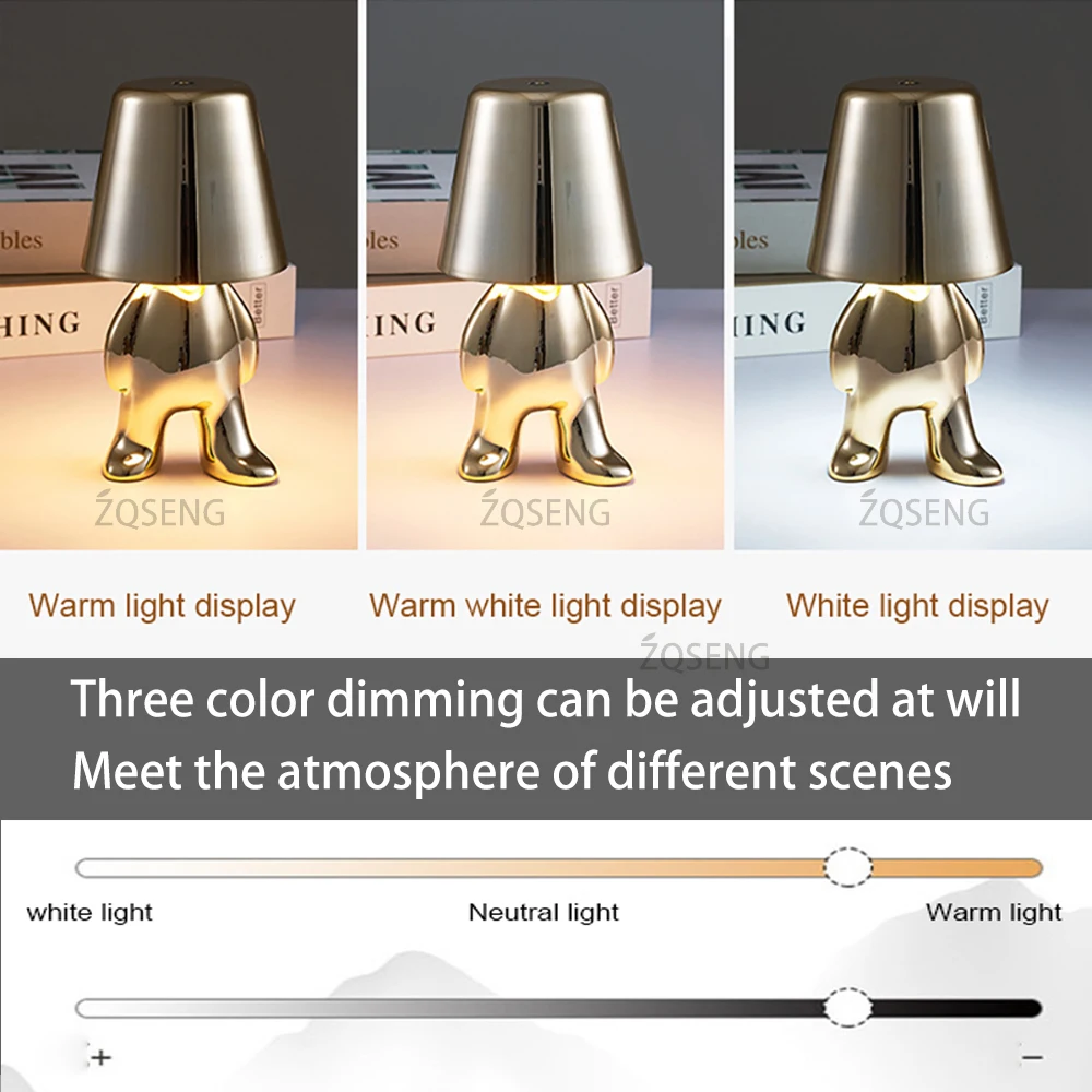 LED Table Lamp Touch Sensor Rechargeable Desktop Night Light Wireless Reading Lamp for Restaurant Hotel Bar Bedroom Decor Light