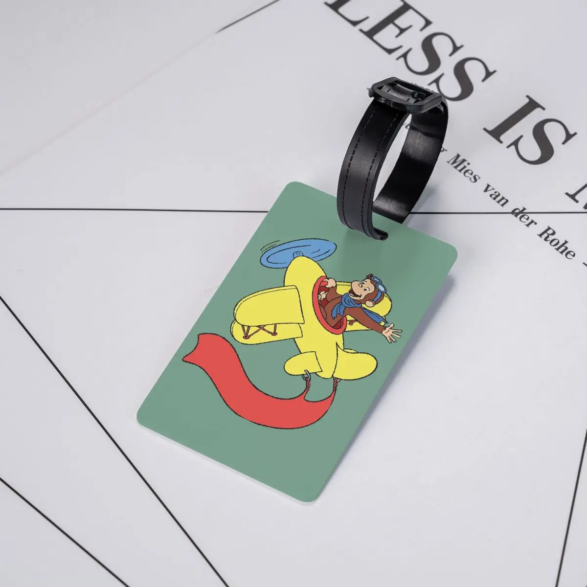 

Бирка для багажа «Джордж-любопытник в самолете», аксессуар для чемодана, идентификатор для путешествий, держатель для багажной этикетки с именем, адресом и данными для регистрации на борту