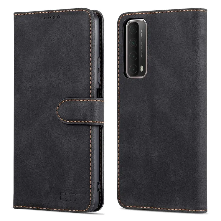

AZNS Phone Cover Magnetic Closure PU Leather Flip Wallet Case Stand Anti-fingerprint Phone Shell for Huawei P smart 2021 / Huawe