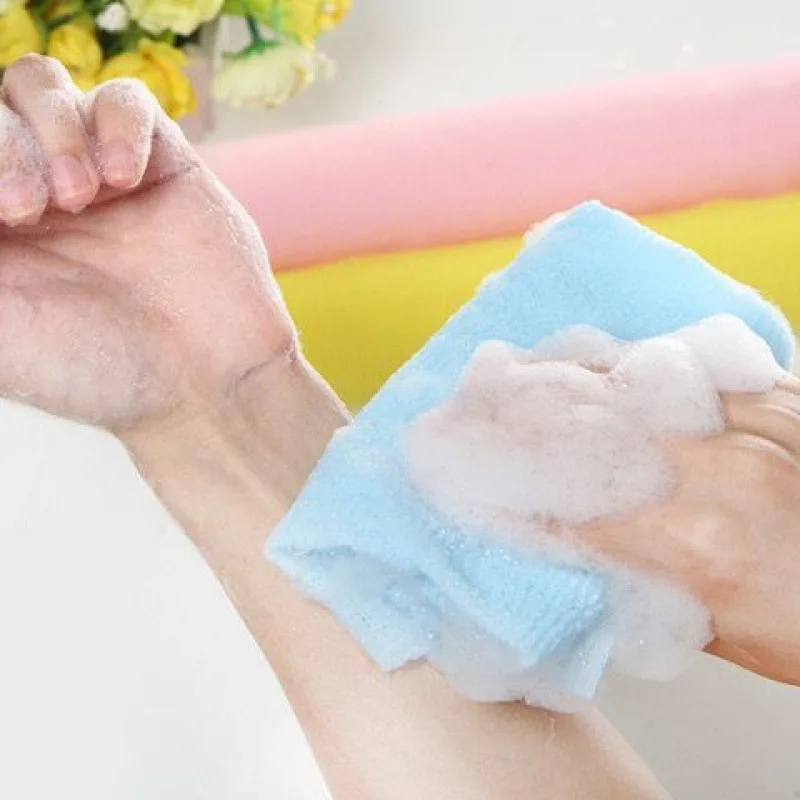 1 Buah Handuk Cuci Tubuh Jepang Alat Mandi Diperpanjang Kain Lap Pengelupasan Kulit Kecantikan Handuk Penggosok Punggung Tubuh Pemoles Kulit Nilon