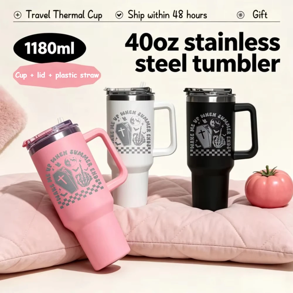 

1L Summer Stainless steel themo bottle, Thermal mug for coffee Tumbler large capacity Insulated water bottle Mothers day gift