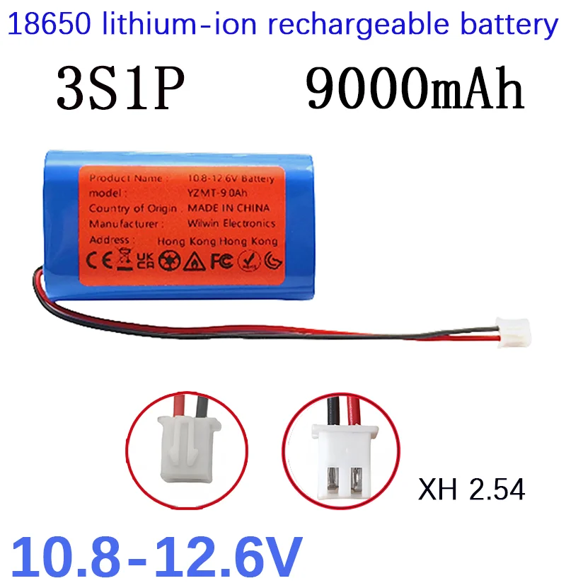 

10.8V-12.6V 9000mAh 3S1P 18650 XH2.54 12.6v Hight Quality Lithium Battery Pack with for CCTV Cameras Li-Ion Backup Power