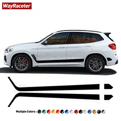 2 X Carbon Fiber Vinyl Door Side Stripe Skirt Sticker For BMW X3 G01 M40i M40d X3M F97 2018 2019 2020 2021 2022 2023 Accessories