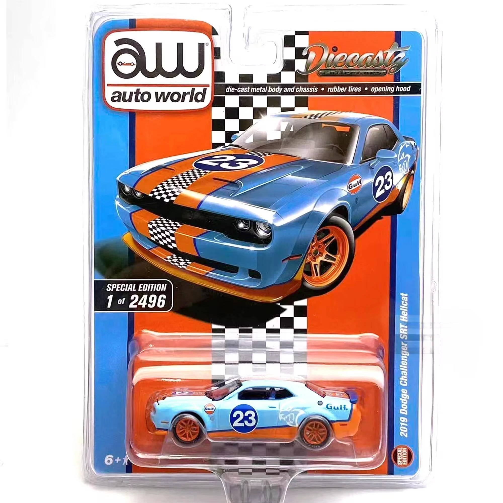 

Автомобильный мир 1/64 AW 1/64 2019 Dodge Challenger Hellcat SRT литая модель автомобиля детские игрушки подарок