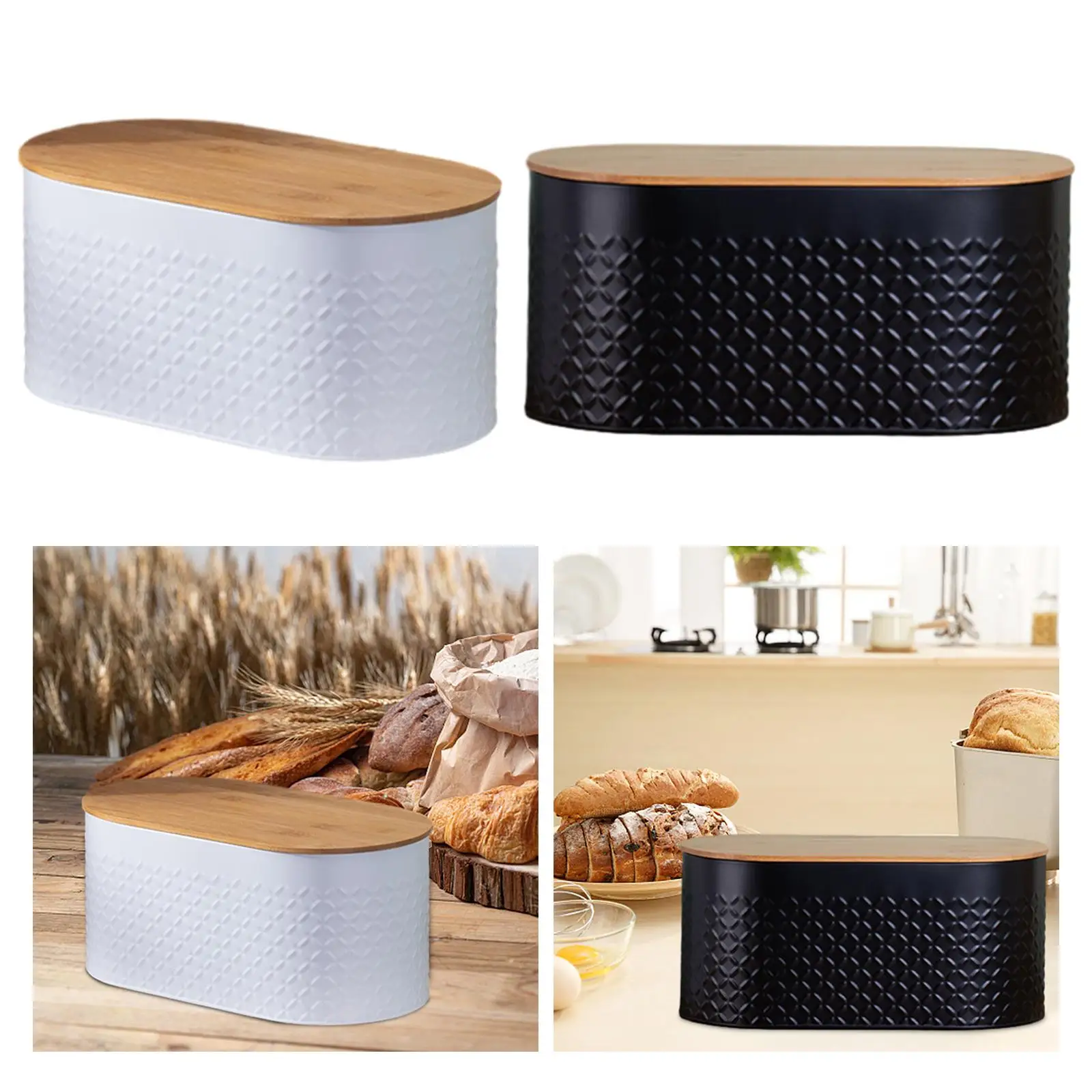 Metal Bread Storage Bin Bread Storage Container with Lid Bread Storage Bin for Cookies Farmhouse Coffee Shop Kitchen