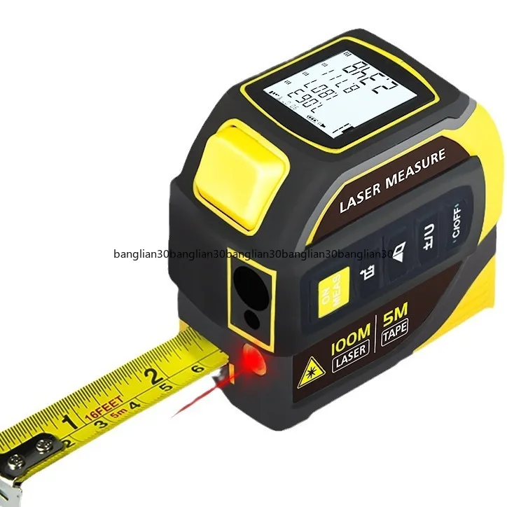 

Tape Measure Steel Tape Measure Portable Lithium Battery Ranging Laser Rangefinder Cross-border English Measuring Instrument
