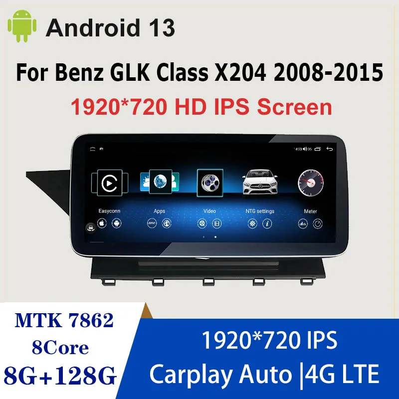 Android AUTO navegación Carplay para Mercedes Benz GLK X204 2008-2015 GPS reproductor de vídeo para coche Bluetooth pantalla Multimedia 4G WIFI