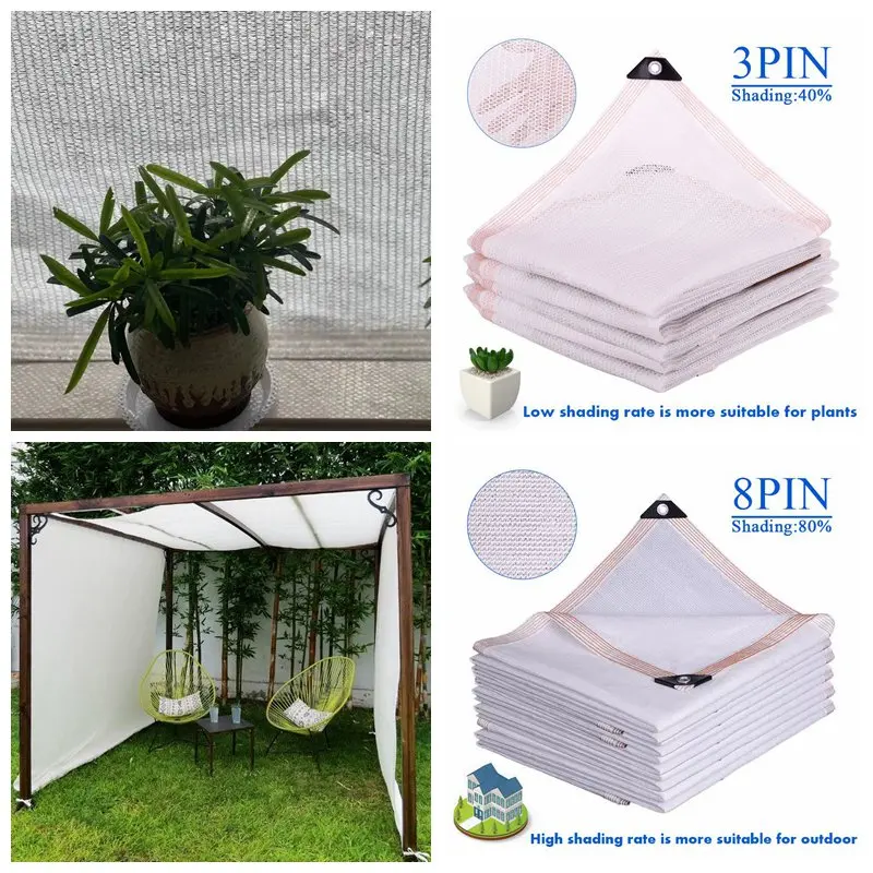 40~85% White HDPE Sun Shade Net Outdoor Anti UV Bonsai Flower Sun Shelter Gardening Succulent Plant Cover Sunshade Net