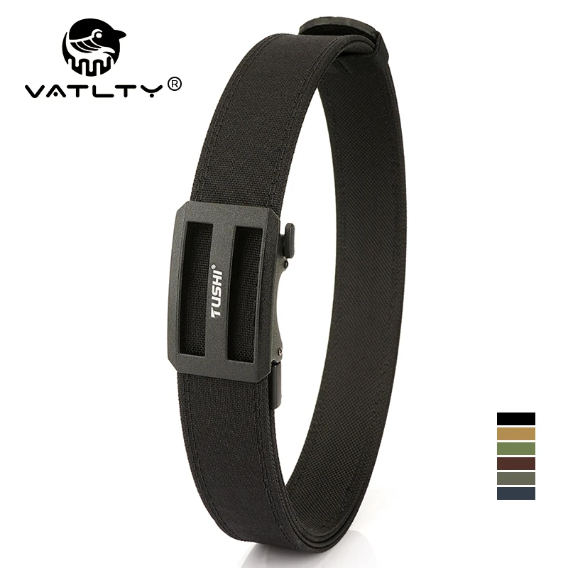 VATLTY 110cm/120cm Tactical Outdoor Belt for Men Thick Nylon Rigid Casual Belt Metal Automatic Buckle Adjustable Work Belt