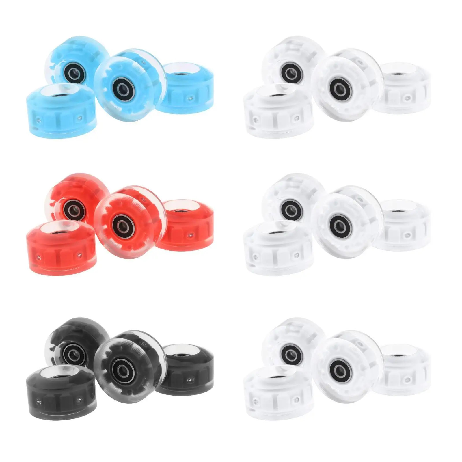 4 Pack Roller Skate Wheels Outdoor Light Rollerskate Parts Tool Wheels, 32mmx58mm with Bearings and